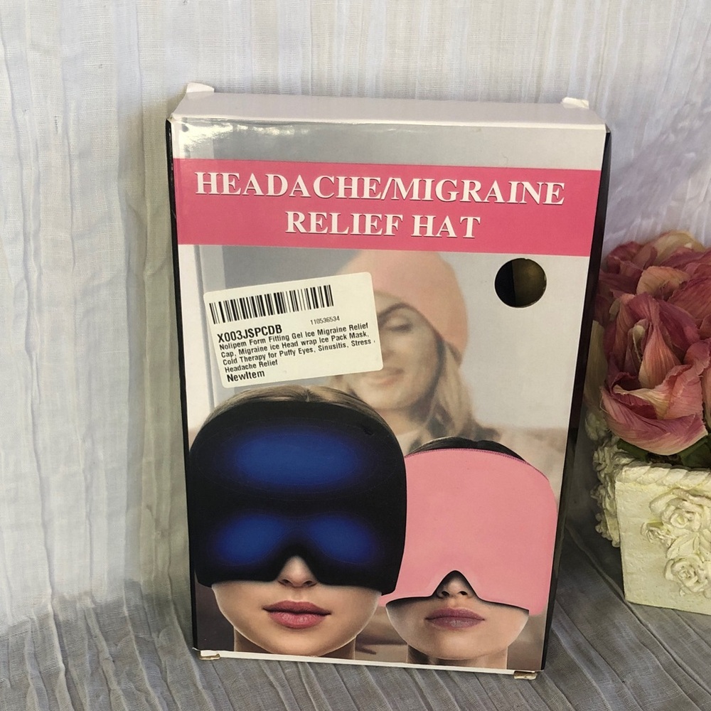 HEADACHE/MIGRAINE RELIEF HAT NECK PAIN COLD pack soft comfortable stretchy cool